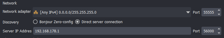Client network settings